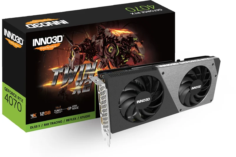 INNO3D GeForce RTX 4070 Twin X2 12GB GDDR6X Graphics Card (N40702-126X-185252N)