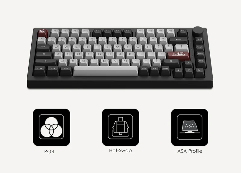 Akko Dracula Castle 5075B Plus Multi-Modes RGB Mechanical Keyboard (Akko Haze Pink Silent)