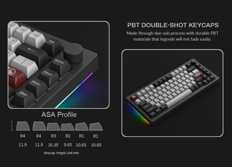 Akko Dracula Castle 5075B Plus Multi-Modes RGB Mechanical Keyboard (Akko Haze Pink Silent)