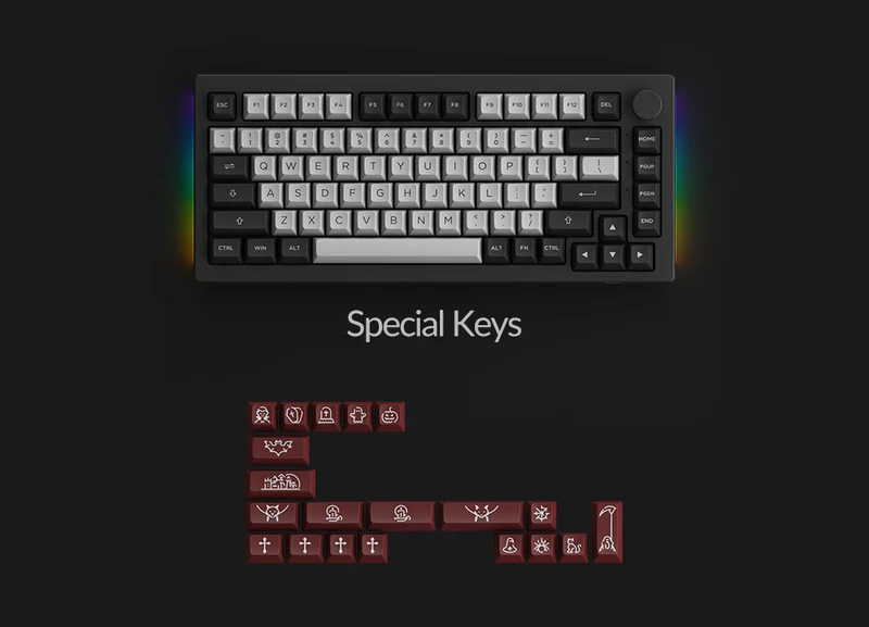 Akko Dracula Castle 5075B Plus Multi-Modes RGB Mechanical Keyboard (Akko Haze Pink Silent)