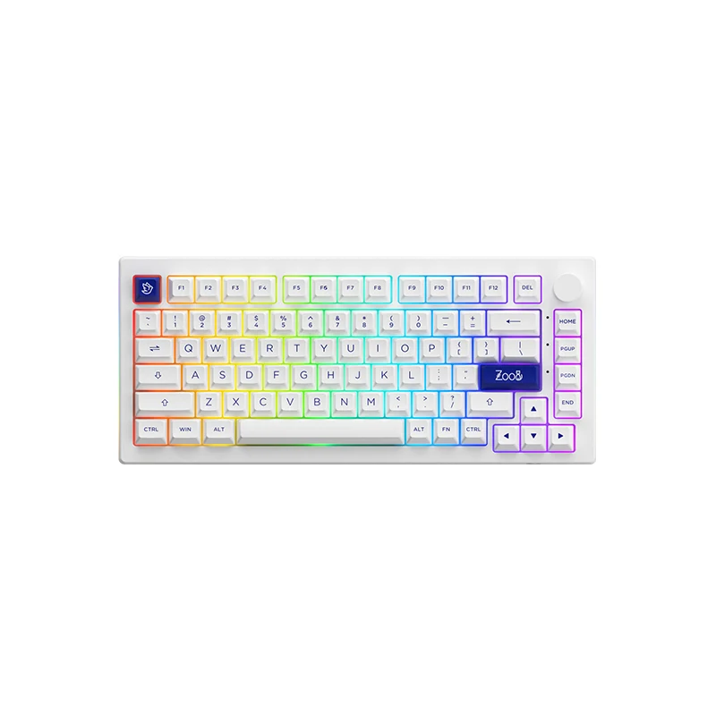Akko Blue On White 5075B Plus Multi-Modes RGB Mechanical Keyboard (Akko Haze Pink Silent)