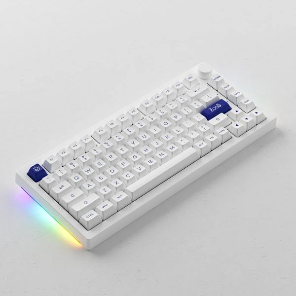 Akko Blue On White 5075B Plus Multi-Modes RGB Mechanical Keyboard (Akko Haze Pink Silent)