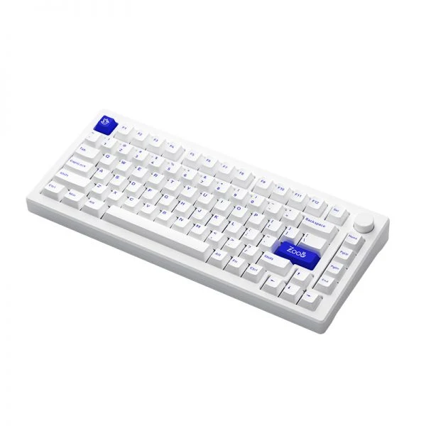 Akko MOD007 PC Hot-Swappable Mechanical Keyboard DIY Kit With Gasket Mount Structure (Blue On White)