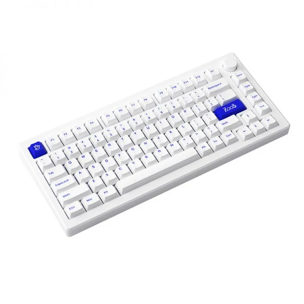 Akko MOD007 PC Hot-Swappable Mechanical Keyboard DIY Kit With Gasket Mount Structure (Blue On White)