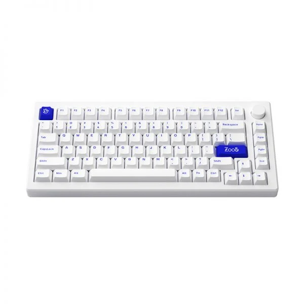 Akko MOD007 PC Hot-Swappable Mechanical Keyboard DIY Kit With Gasket Mount Structure (Blue On White)