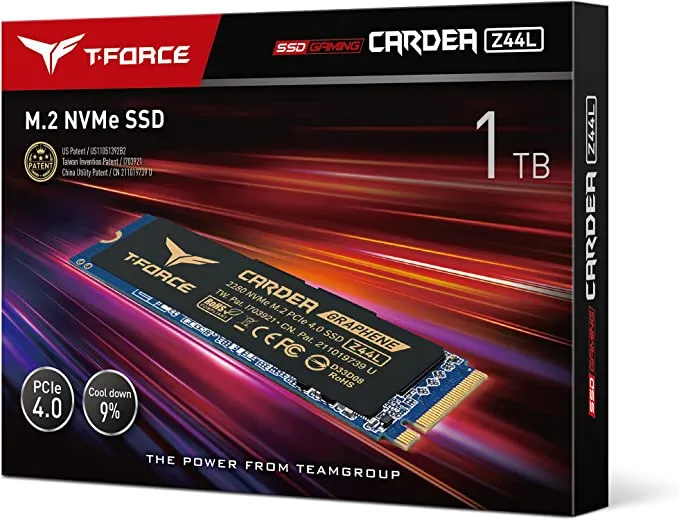 Teamgroup T-Force Cardea Z44L 1TB 2280 NVME M.2 PCIE 4.0 Internal Solid State Drive (TM8FPL1T0C127)