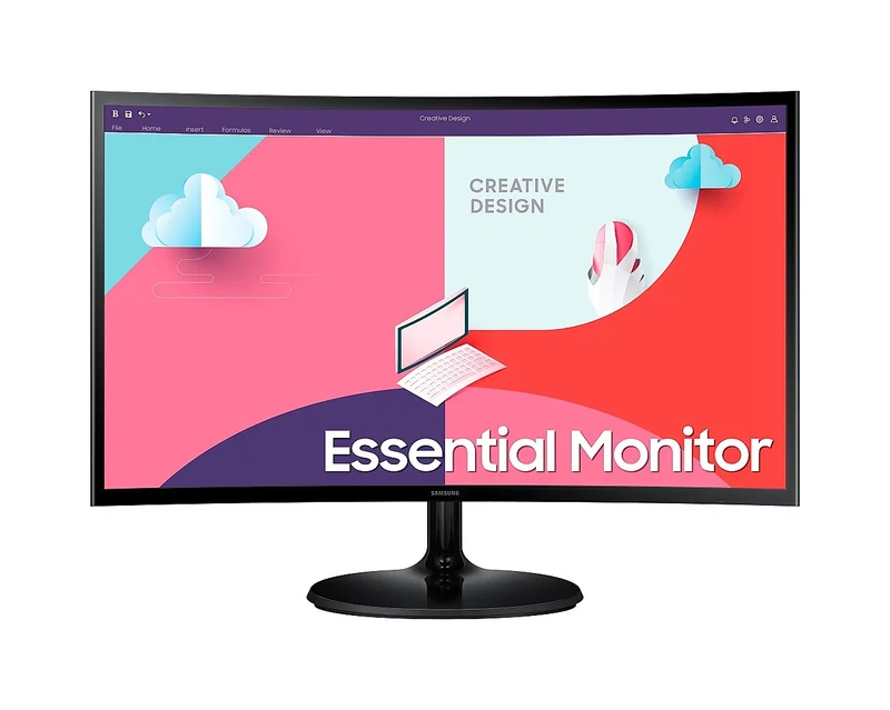 Samsung S3 LS24C360EAEXXP 24" FHD 75Hz Essential Curved Monitor (Black)