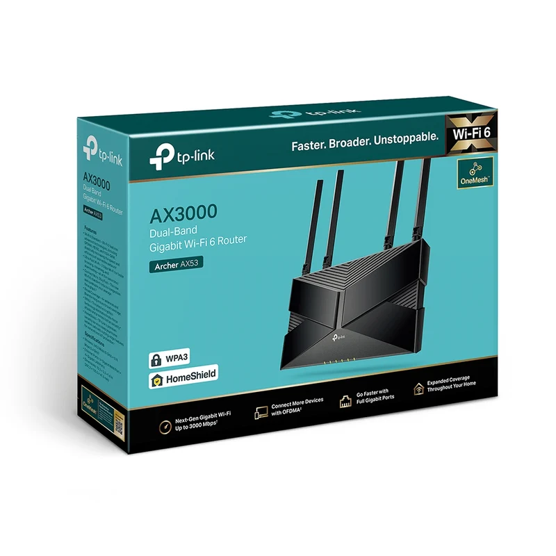 TP-Link AX3000 Dual-Band Gigabit WiFi-6 Router (Archer AX53)