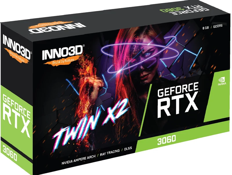 INNO3D GeForce RTX 3060 Twin X2 8GB GDDR6 Graphics Card (N30602-08D6-11902130)