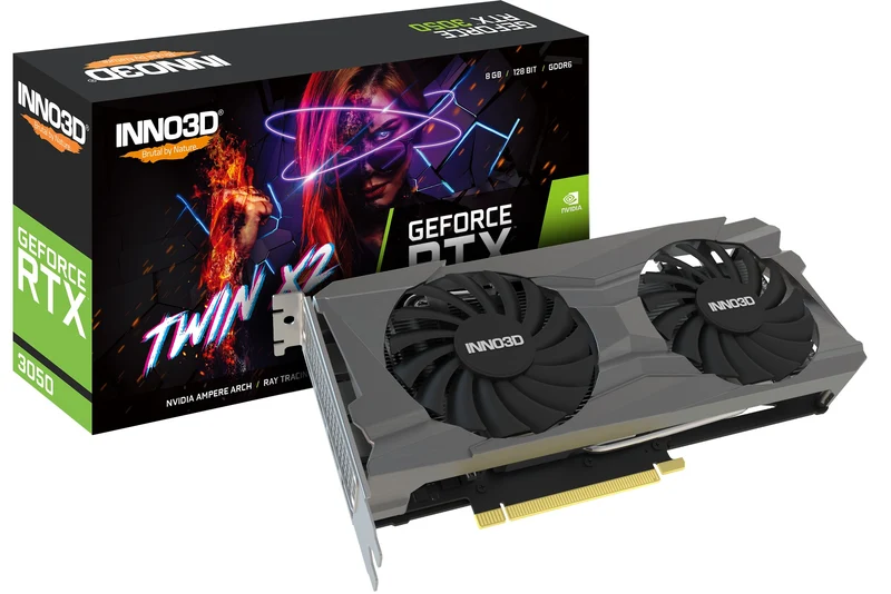 INNO3D GeForce RTX 3050 Twin X2 8GB GDDR6 Graphics Card (N30502-08D6-1190VA42)