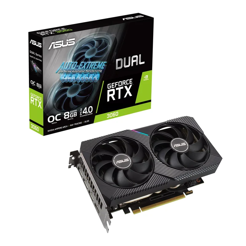 Asus Dual GeForce RTX 3060 OC 8GB PCIE 4.0 GDDR6 Graphics Card (Black)