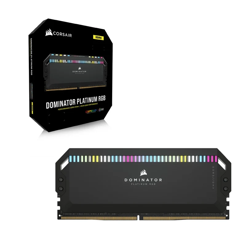Corsair Dominator Platinum RGB 64GB (2X32GB) DDR5 DRAM 6000MHZ C40 Memory Kit (Black) (CMT64GX5M2B6000C40)