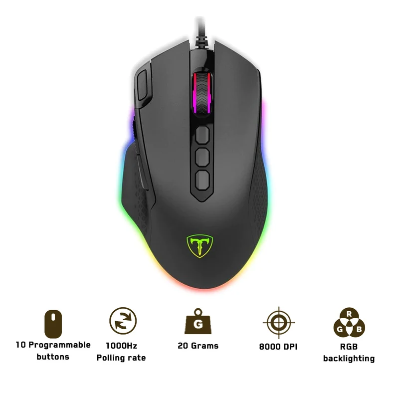 T-Dagger Bettle 10-Button RGB Backlighting Wired Gaming Mouse (T-TGM305)