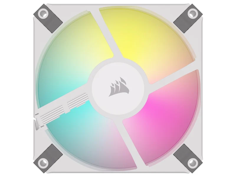 Corsair iCUE AF120 RGB Slim 120MM PWM Fluid Dynamic Bearing Fan With Lightning Node Core (White) (Twin Pack)