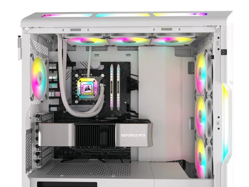 Corsair iCUE AF120 RGB Slim 120MM PWM Fluid Dynamic Bearing Fan With Lightning Node Core (White) (Twin Pack)