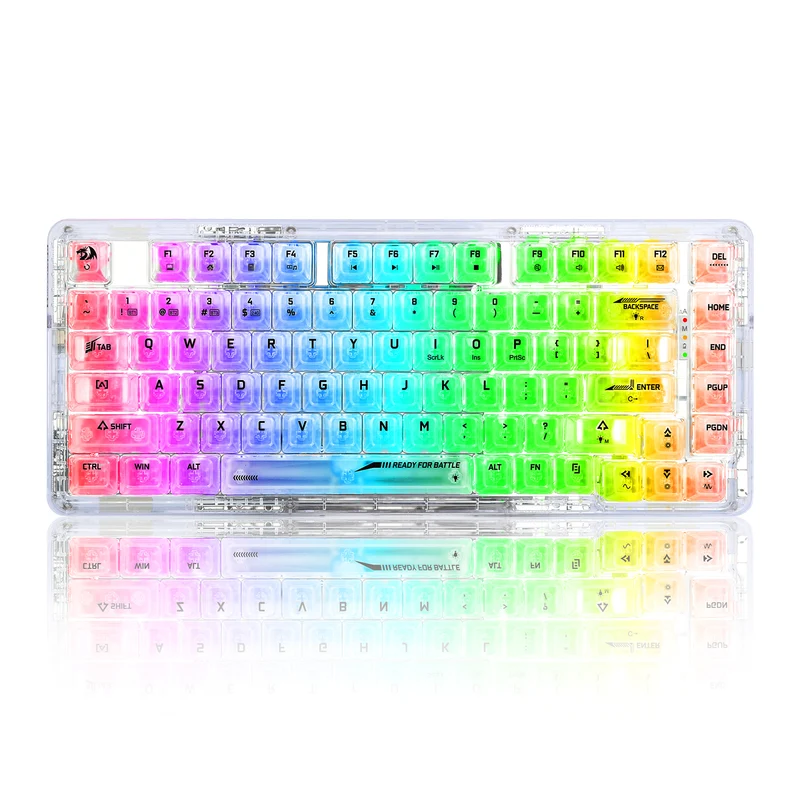 Redragon Elf Pro Wireless Crystal 75% Gasket Hot-Swappable Mechanical Keyboard (Crystal) (K649CT-RGB-Pro)