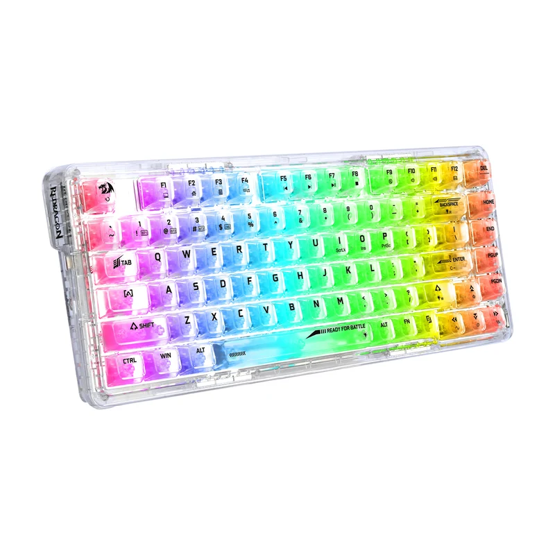 Redragon Elf Pro Wireless Crystal 75% Gasket Hot-Swappable Mechanical Keyboard (Crystal) (K649CT-RGB-Pro)