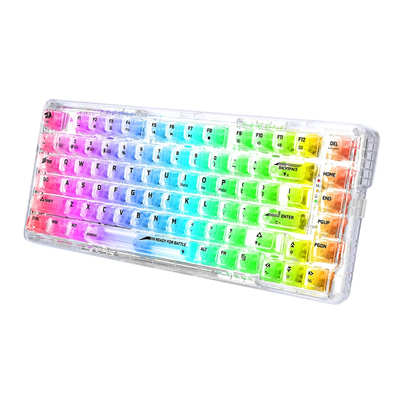 Redragon Elf Pro Wireless Crystal 75% Gasket Hot-Swappable Mechanical Keyboard (Crystal) (K649CT-RGB-Pro)