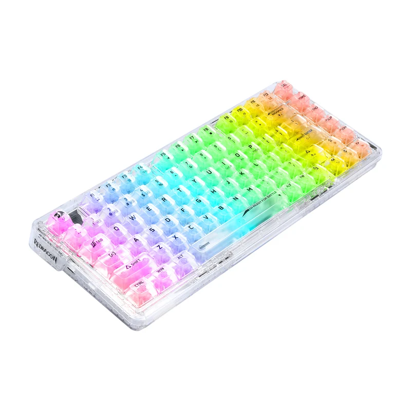 Redragon Elf Pro Wireless Crystal 75% Gasket Hot-Swappable Mechanical Keyboard (Crystal) (K649CT-RGB-Pro)