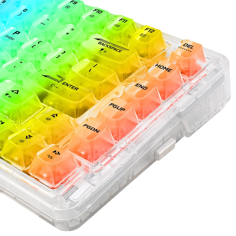 Redragon Elf Pro Wireless Crystal 75% Gasket Hot-Swappable Mechanical Keyboard (Crystal) (K649CT-RGB-Pro)
