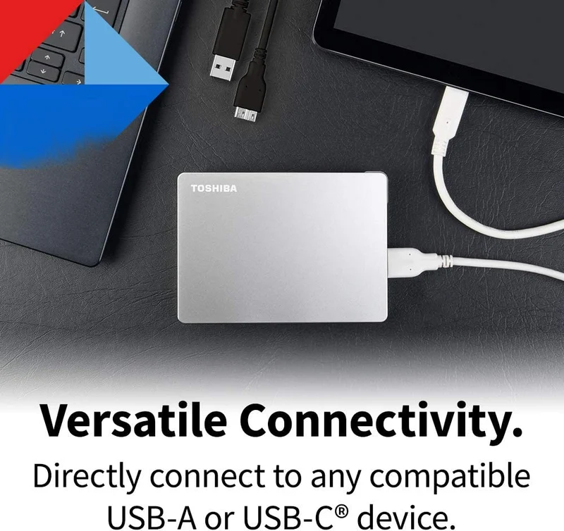 Toshiba Canvio Flex 2TB 2.5" USB 3.2 Portable External Hard Drive (Silver)