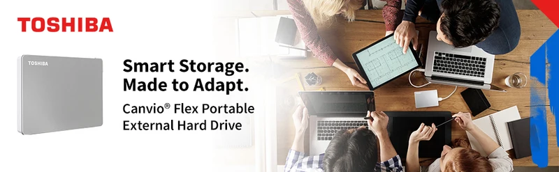 Toshiba Canvio Flex 1TB 2.5" USB 3.2 Portable External Hard Drive (Silver)