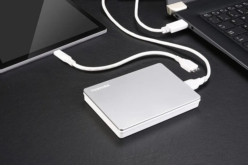 Toshiba Canvio Flex 1TB 2.5" USB 3.2 Portable External Hard Drive (Silver)