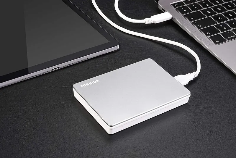Toshiba Canvio Flex 1TB 2.5" USB 3.2 Portable External Hard Drive (Silver)