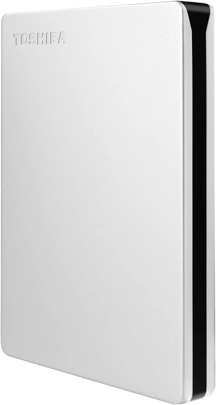 Toshiba Canvio Slim 2TB 2.5" USB 3.0 Portable External Hard Drive (Silver)