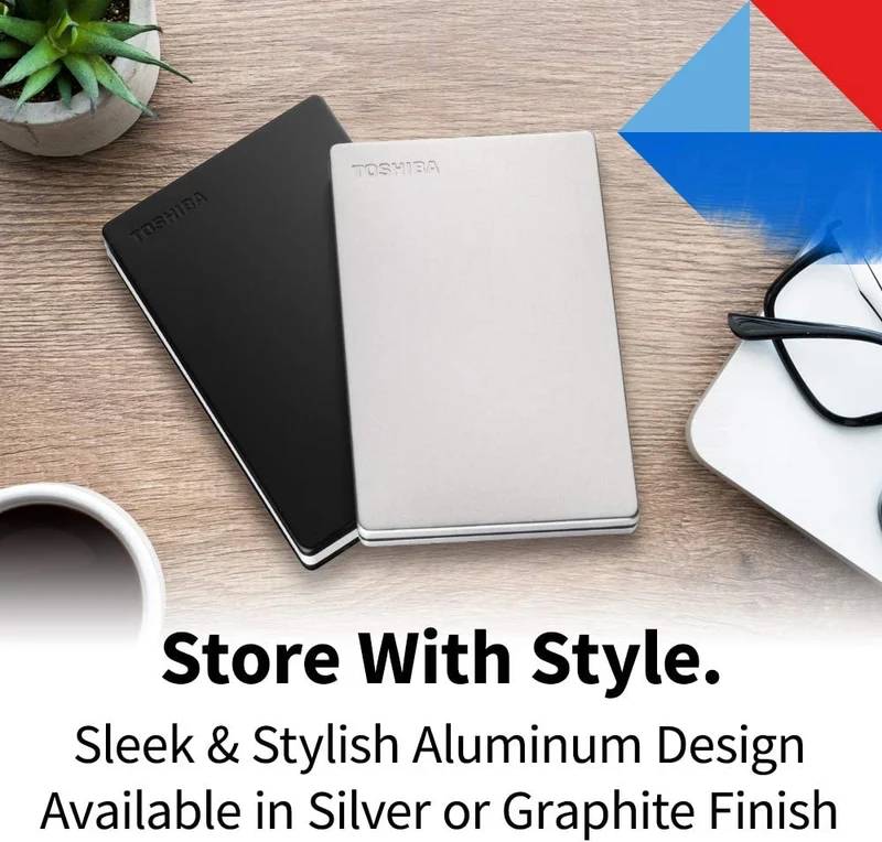 Toshiba Canvio Slim 2TB 2.5" USB 3.0 Portable External Hard Drive (Black)