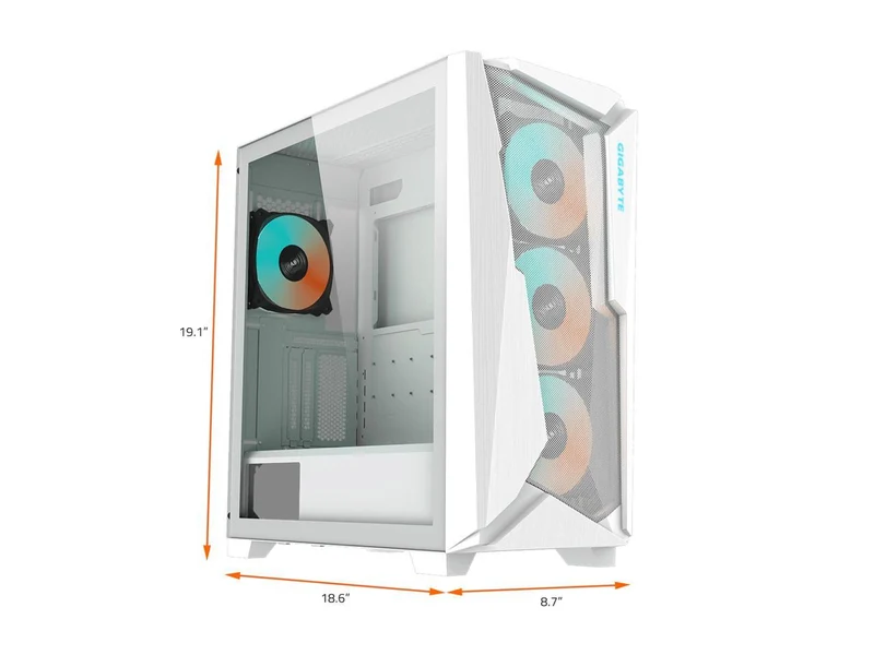 Gigabyte C301 Tempered Glass RGB ATX Mid-Tower PC Case - White (GB-C301GW)