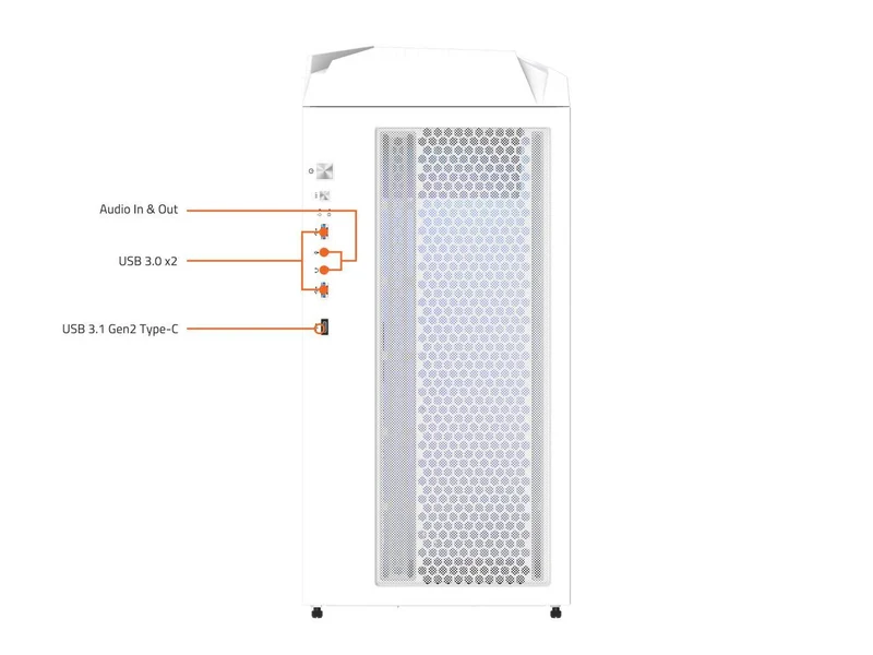 Gigabyte C301 Tempered Glass RGB ATX Mid-Tower PC Case - White (GB-C301GW)