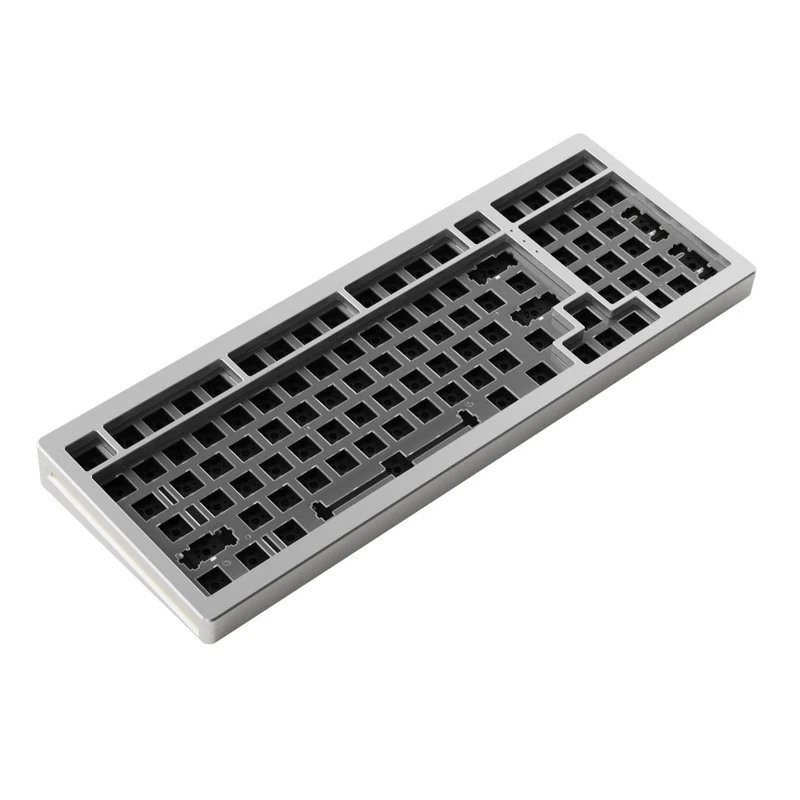 MonsGeek M2 QMK Aluminium Case Mechanical Keyboard Hot-Swappable Gasket DIY Kit (Silver)