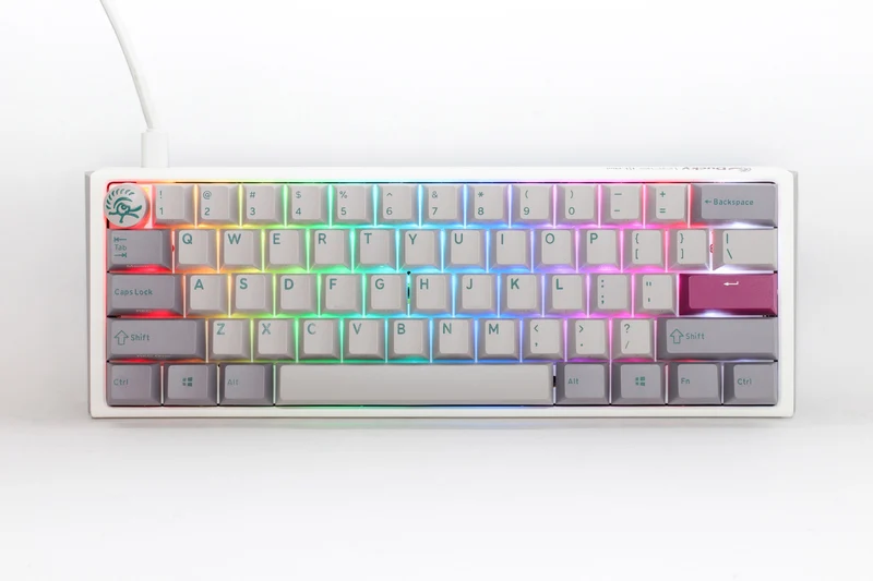 Ducky One 3 Mini Mist Grey Hotswap RGB Double-Shot PBT Mechanical Keyboard (Cherry RGB Red) (DKON2161ST-RUSPDMIWHHC2)