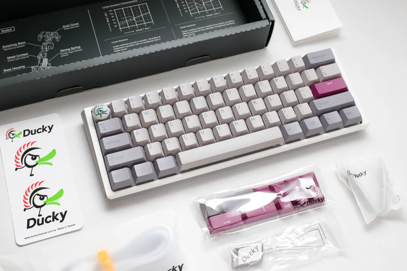 Ducky One 3 Mini Mist Grey Hotswap RGB Double-Shot PBT Mechanical Keyboard (Cherry RGB Red) (DKON2161ST-RUSPDMIWHHC2)