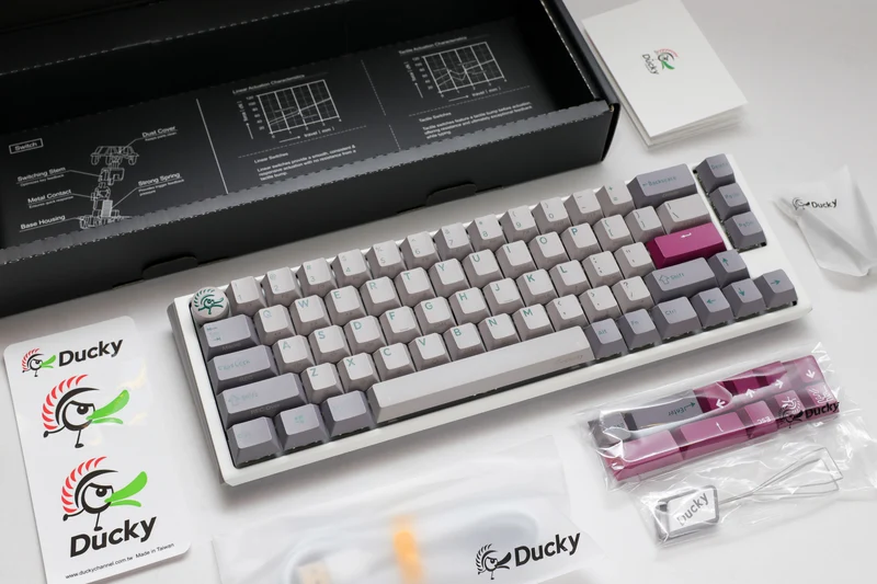 Ducky One 3 SF Mist Grey Hotswap RGB Double-Shot PBT Mechanical Keyboard (Cherry RGB Red) (DKON2167ST-RUSPDMIWHHC2)