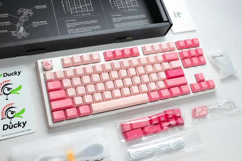 Ducky One 3 Gossamer Pink TKL Hotswap Double Shot PBT Mechanical Keyboard (Cherry RGB Red) (DKON2187-RUSPDGOWWPC2)