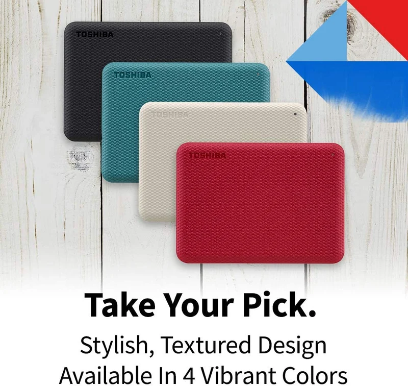 Toshiba Canvio Advance 1TB 2.5" USB 3.2 Portable External Hard Drive (Red)