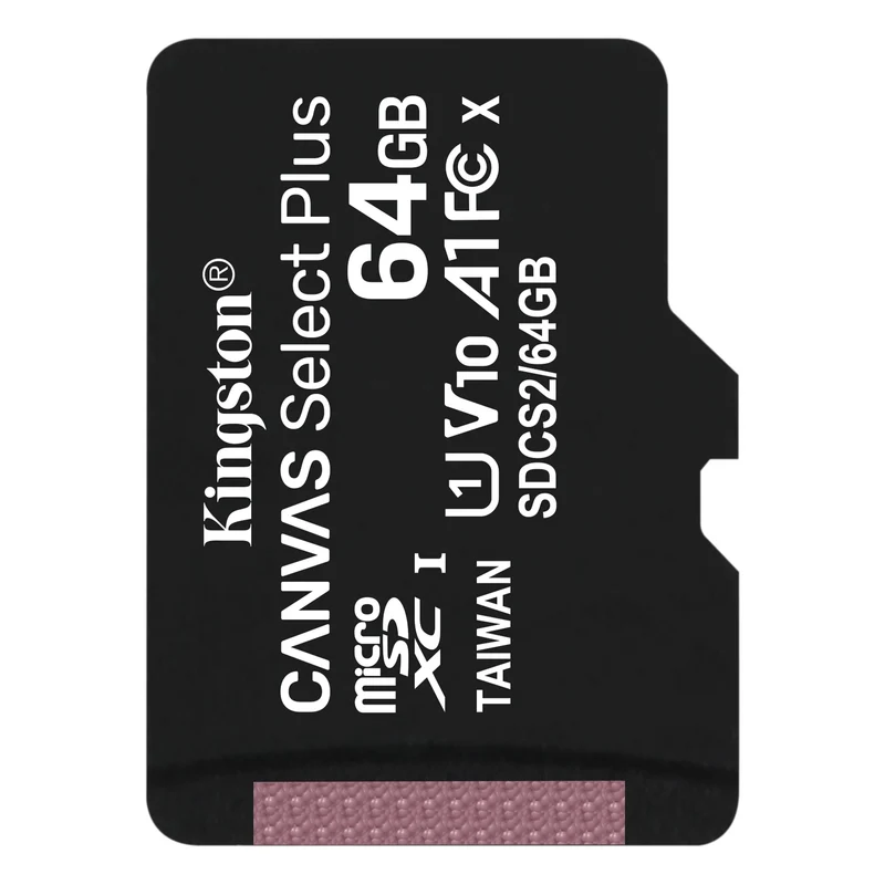 Kingston Canvas Select Plus 64GB 100MB/S MicroSD Memory Card With Android A1 Performance Class (SDCS2/64GB)