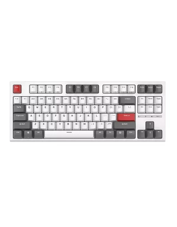 Royal Kludge RK-R87 Single-Mode RGB 87 Keys Hot Swappable Mechanical Keyboard White (Red Switch)