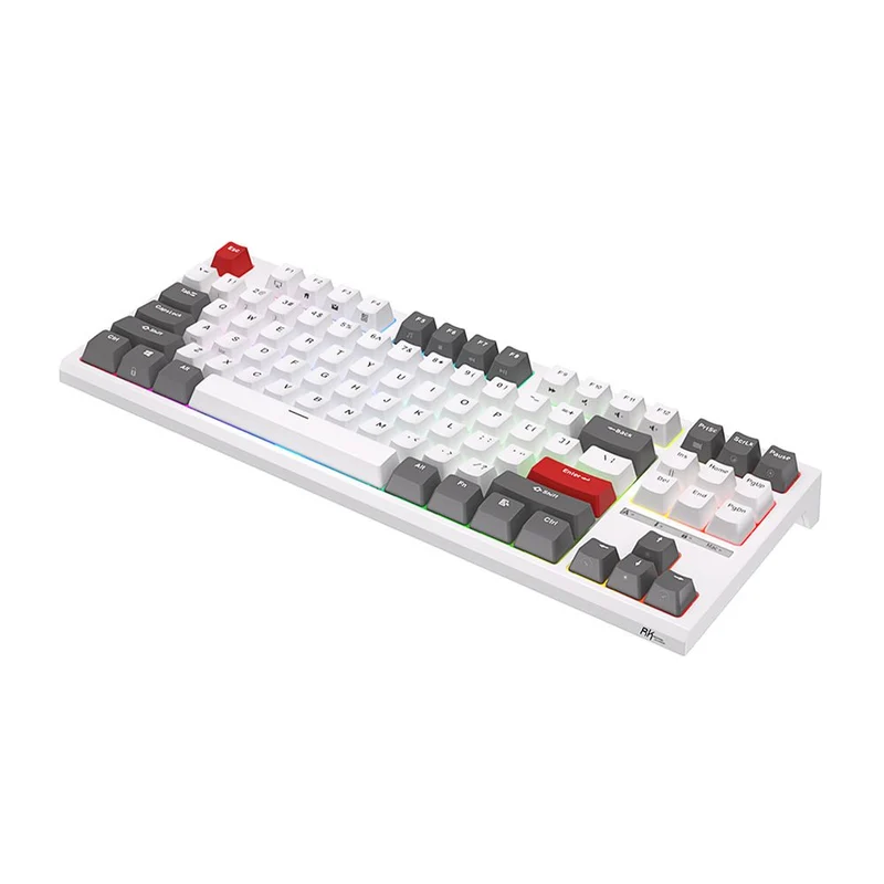 Royal Kludge RK-R87 Single-Mode RGB 87 Keys Hot Swappable Mechanical Keyboard White (Red Switch)