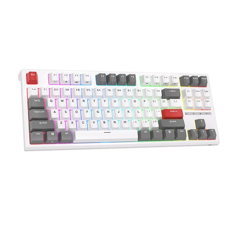 Royal Kludge RK-R87 Single-Mode RGB 87 Keys Hot Swappable Mechanical Keyboard White (Blue Switch)