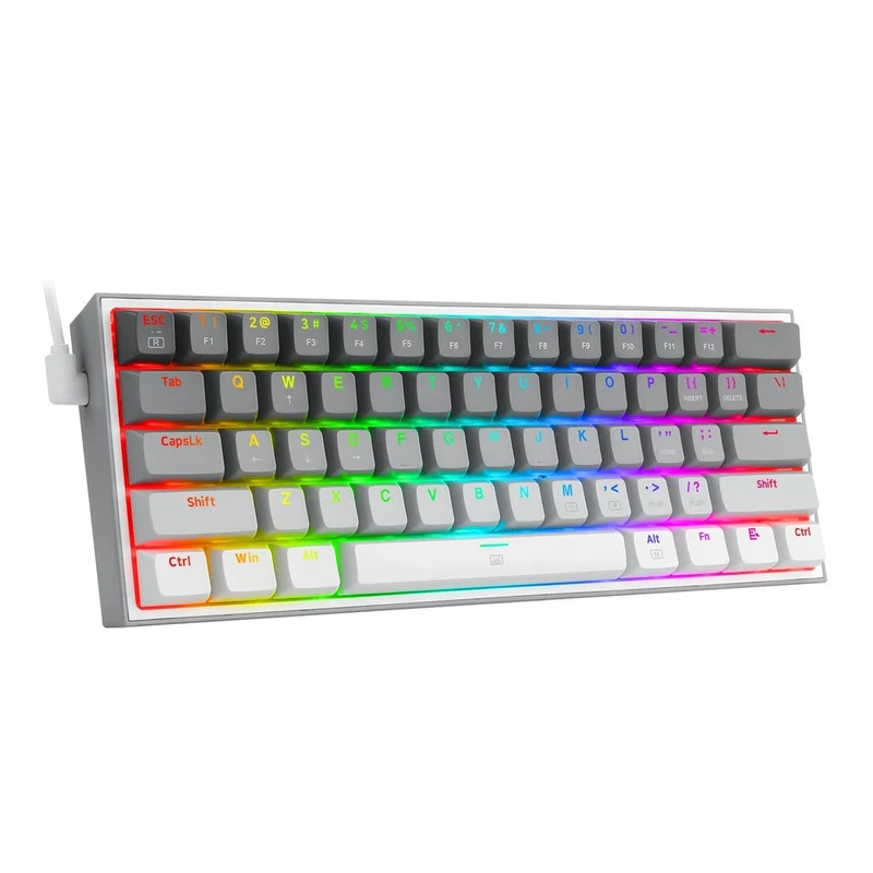 Redragon Fizz RGB Wired Mechanical Gaming Keyboard - Dust-Proof Blue Switch (Gradient Grey White) (K617GGW-RGB)