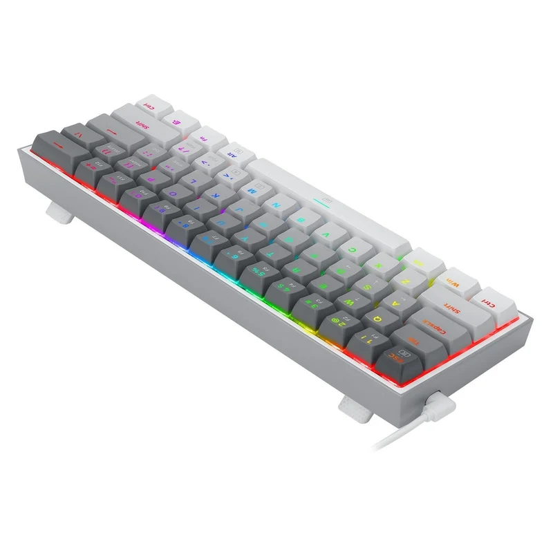 Redragon Fizz RGB Wired Mechanical Gaming Keyboard - Dust-Proof Blue Switch (Gradient Grey White) (K617GGW-RGB)