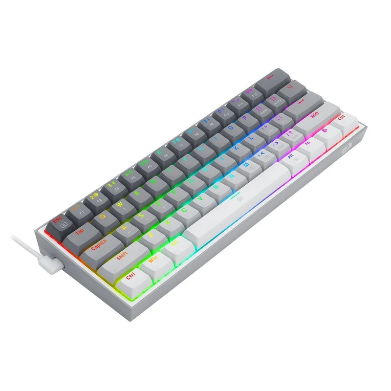 Redragon Fizz RGB Wired Mechanical Gaming Keyboard - Dust-Proof Blue Switch (Gradient Grey White) (K617GGW-RGB)