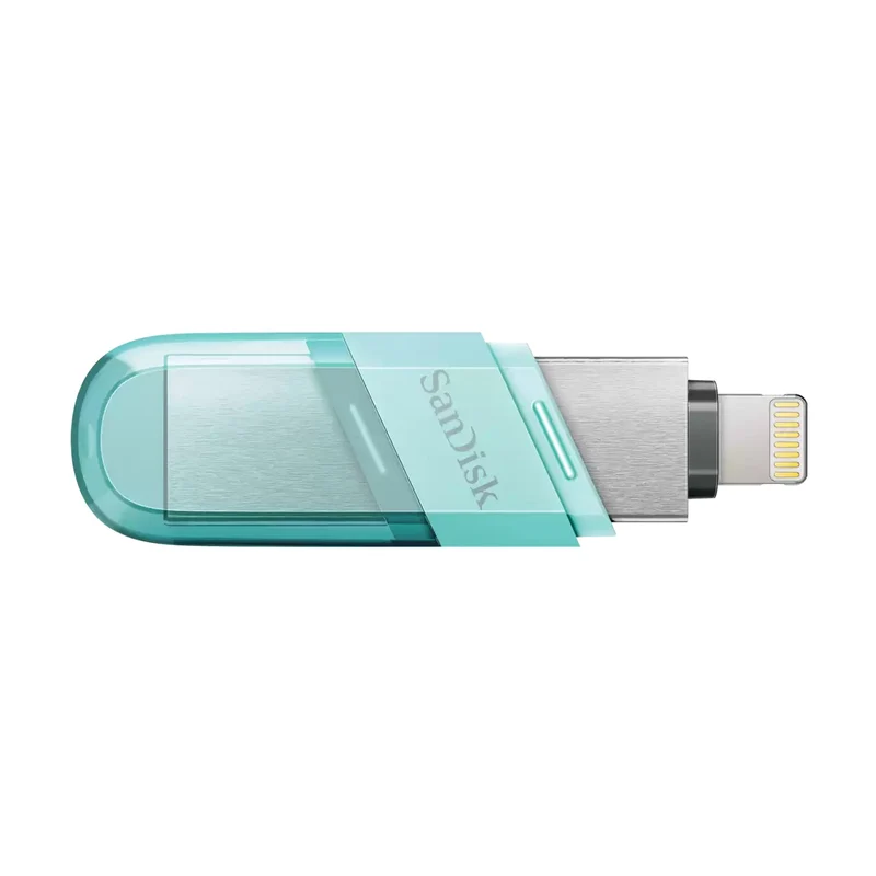 Sandisk IXPAND Flip 64GB 2-IN-1 Flash Drive With Lightning & USB-A Connectors For Iphone & Ipad (Mint Green) (SDIX90N-064G-GN6NK)