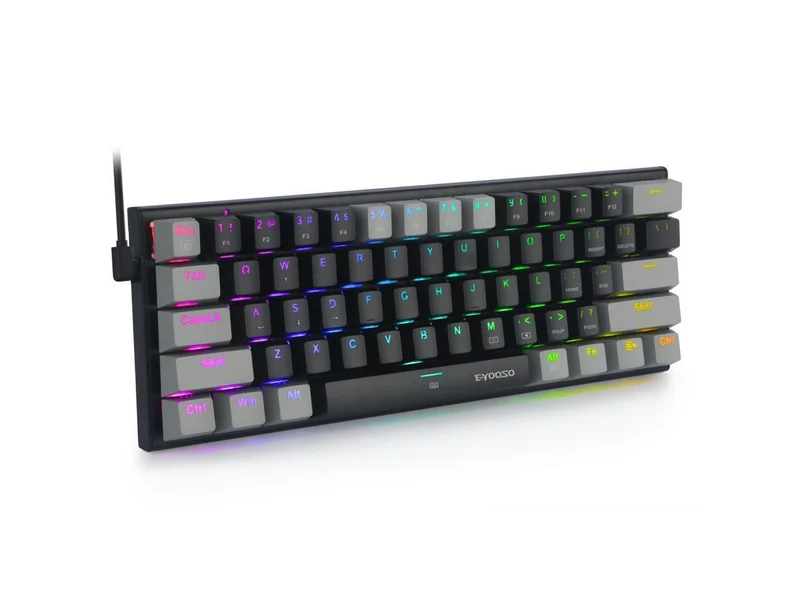 E-YOOSO Z-11 RGB 61 Keys Hot Swappable Mechanical Keyboard Black/Gray (Brown Switch)