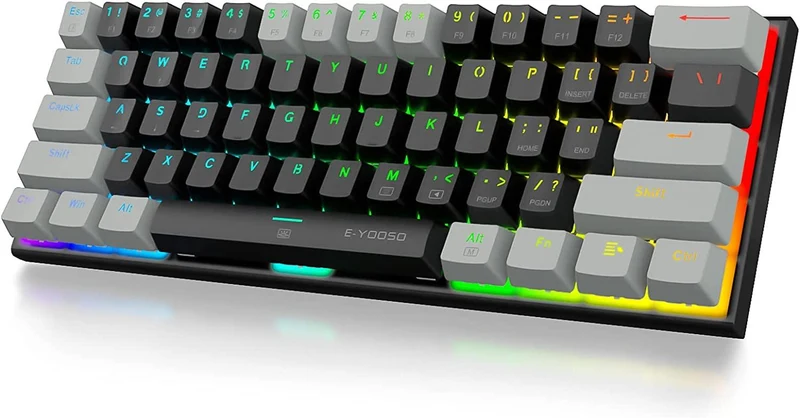 E-YOOSO Z-11 RGB 61 Keys Hot Swappable Mechanical Keyboard Black/Gray (Brown Switch)