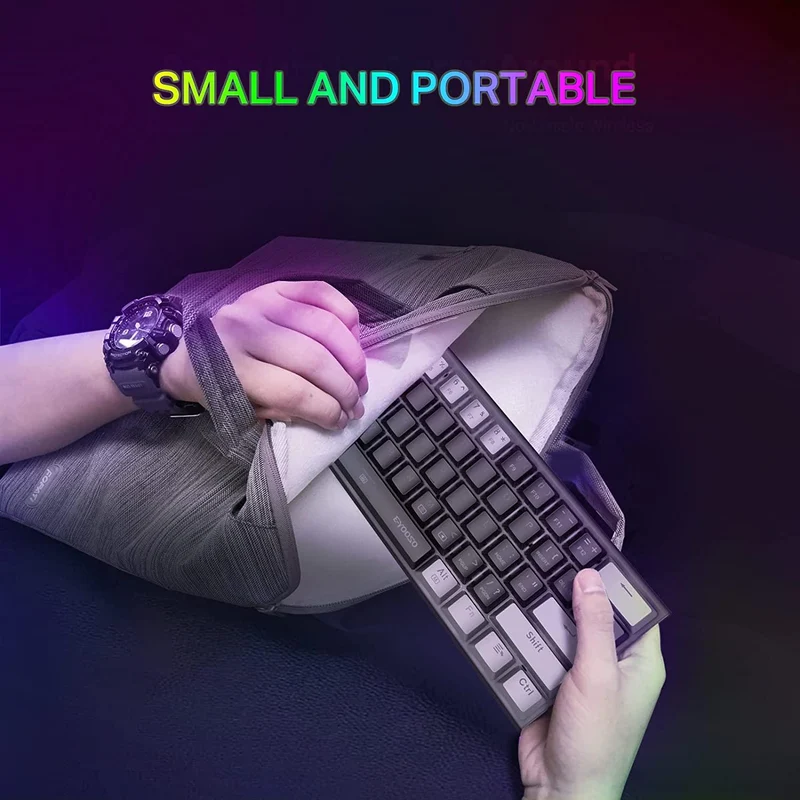 E-YOOSO Z-11 RGB 61 Keys Hot Swappable Mechanical Keyboard Black/Gray (Brown Switch)