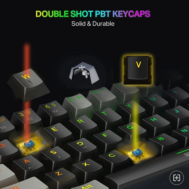 E-YOOSO Z-11 RGB 61 Keys Hot Swappable Mechanical Keyboard Black/Gray (Brown Switch)